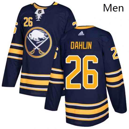 Mens Adidas Buffalo Sabres 26 Rasmus Dahlin Authentic Navy Blue Home NHL Jersey